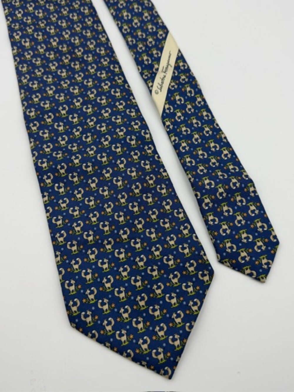 Salvatore Ferragamo Italian Silk Tie Pink with Micro Fox pattern